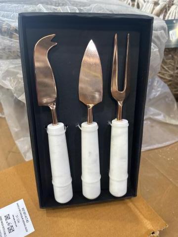 SET CUBIERTOS MARMOL COBRADO