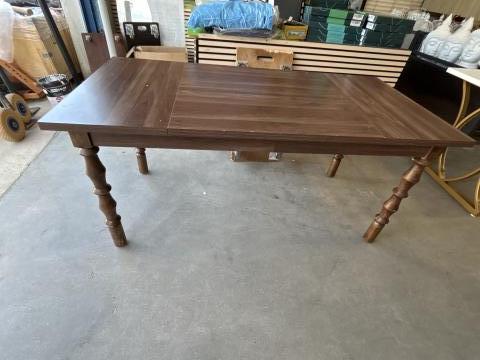 MESA MARRON PATA TORNEADA 158X78X75