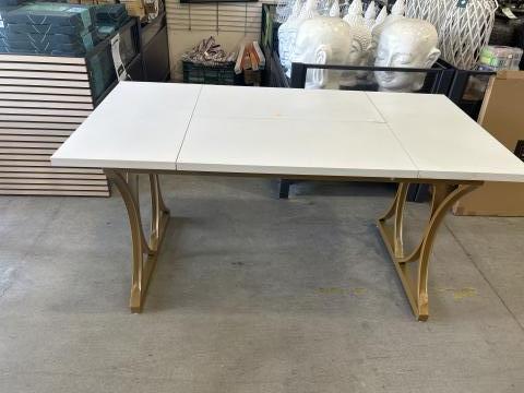 MESA PATA DORADA SIMIL MARMOL 160X80X78 C/DET